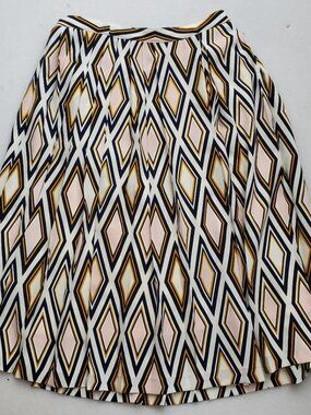 Tory Burch pleated navy gold white split gaucho culotte style Skirt Size 2